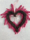 Valentine Tiny Spray of Berries Heart Shaped Wreath