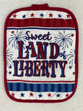 Patriotic 2021 Sweet Land of Liberty Kitchen Towel Pot Holder or Oven Mitt