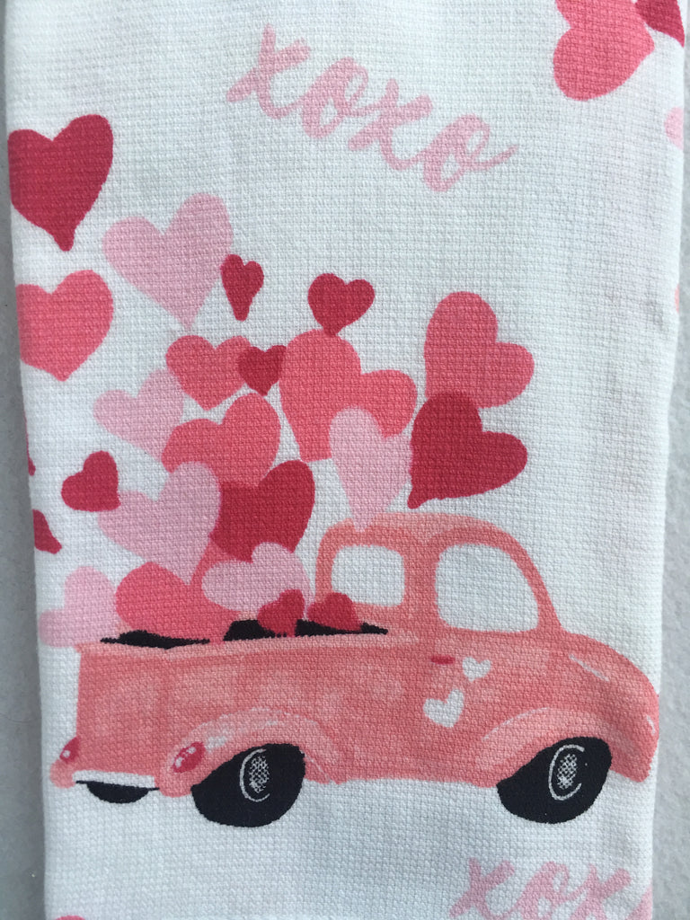 Valentine XOXO Truck Carrying Loads of Love Kitchen Towels – CrazeAbout
