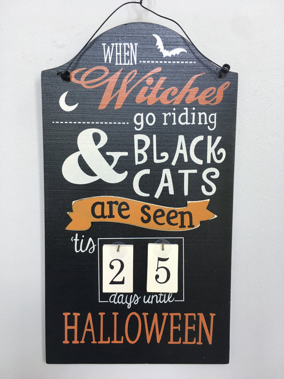 Halloween Witches and Black Cats Countdown Calendar