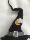 Halloween Giant Witch Gnome With Crescent Moon On Hat
