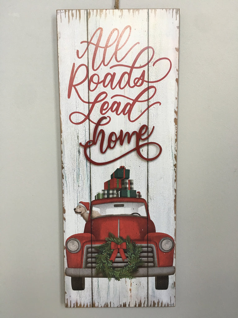 All Roads Lead Home Primitive Wooden sign, Home decor, sign, plaque, gift, on sale holiday sign, house, for the holidays, decorative sign, rustic