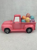 Easter Large Pink or Green Truck Carrying Eggs Display