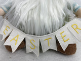 Easter Plush Gnome Wearing Mushroom Holding Easter Banner