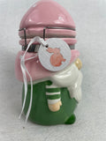 Easter Ceramic Gnome Figural Fun Hinged Jar