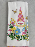 Easter Gnome Holding Spring Flowers 100% Cotton Kitchen Towels