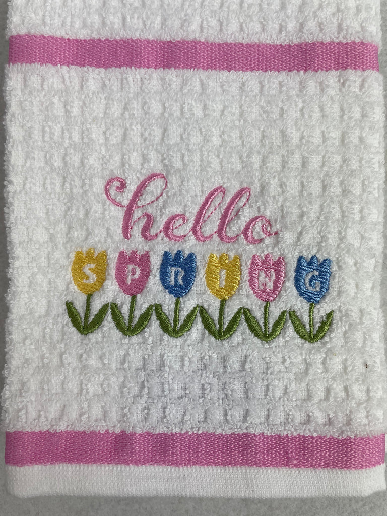 Easter Hello Spring 100% Cotton Set of Two Kitchen Towels – CrazeAbout