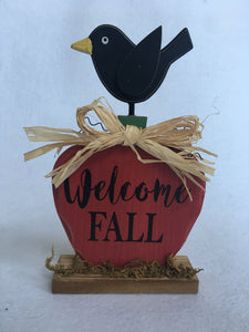 Harvest Fall in Love or Welcome Fall Wooden Block Sitter