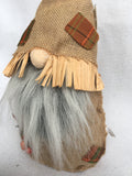 Harvest Gnome in Burlap With Sunflower, Leaves and Berries