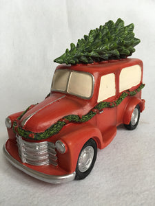 Christmas Decorated Truck Carrying Tree