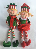 Christmas 10” Sitting Elves with Long Legs