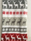 Christmas Reindeer and Snowflakes Fair Isle Blanket Throw