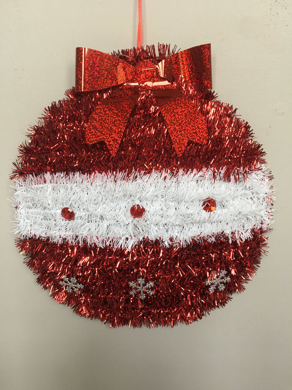 Christmas Ornament Tinsel Wall Hanging