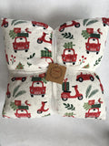 Christmas Car & Scooter Carrying Tree & Presents Super Comfortable Set of 2 Pillows