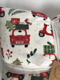 Christmas Car & Scooter Carrying Tree & Presents Super Comfortable Set of 2 Pillows