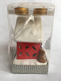 Christmas Decorated Red House Tea Light Holder