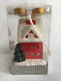Christmas Decorated Red House Tea Light Holder