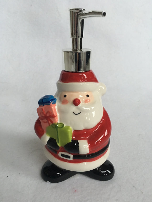 Christmas Santa Holding Presents Hand Soap Dispenser
