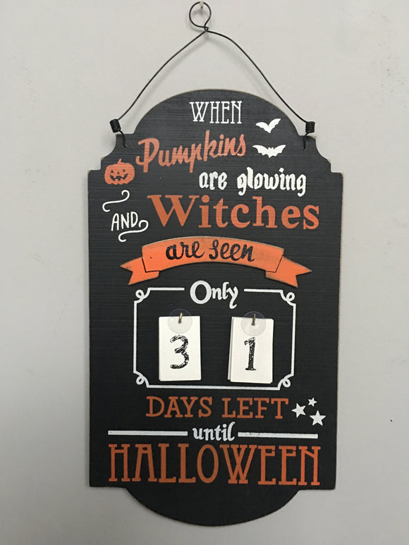 Halloween Pumpkin and Witches Countdown Calendar
