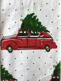 Christmas Car Carrying Tree Bath Towel