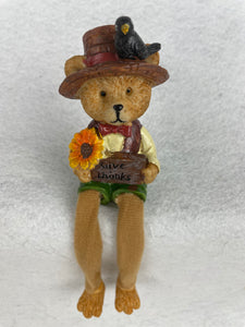Harvest Bears with Dangling Legs Shelf Sitter