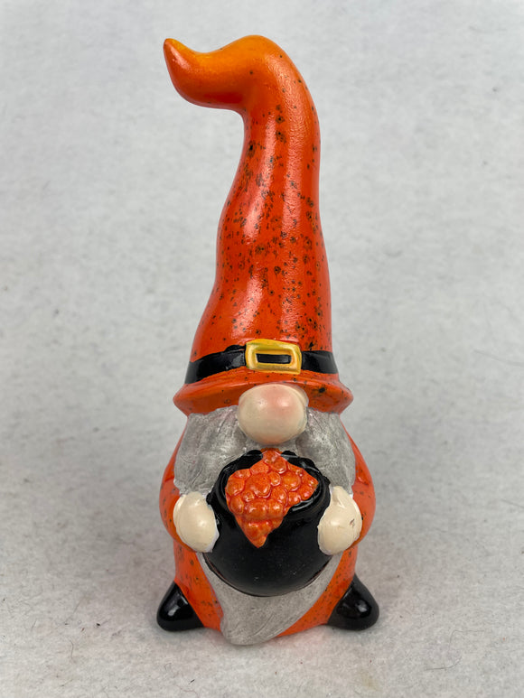Halloween Gnome Holding Cauldron Filled With Potion