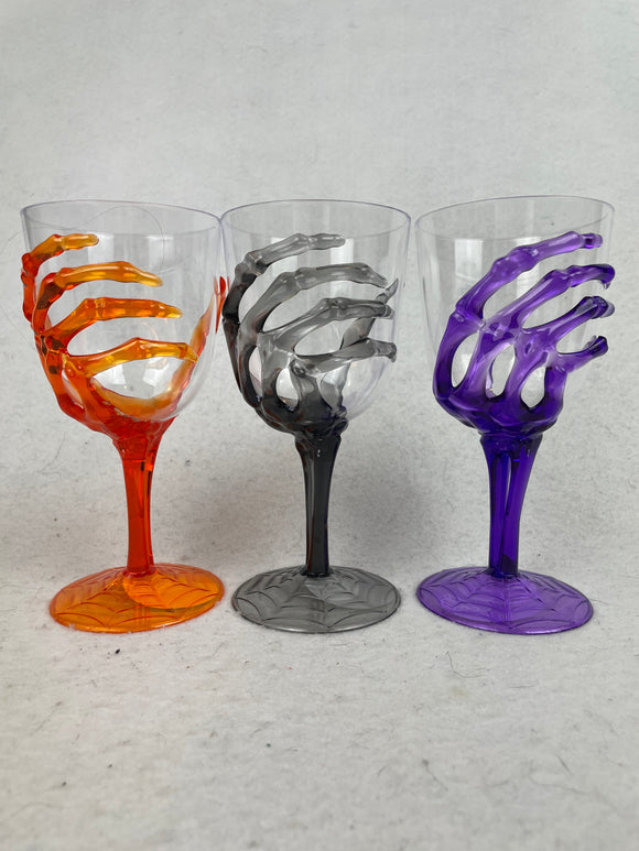 Halloween Skeleton Hand Plastic Beverage Glass