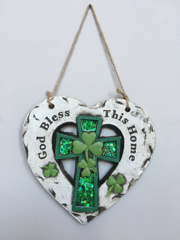 Saint Patrick's Day God Bless This Home Slate Wall Hanger