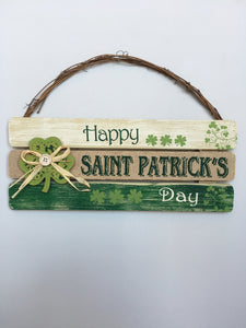 Saint Patrick's Day Sign with Shamrock Attached