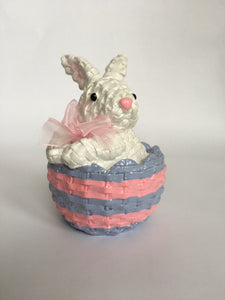 Easter White Bunny in Basket
