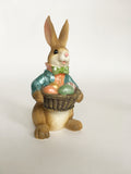 Easter Miniature Boy or Girl Bunny Holding Basket of Eggs