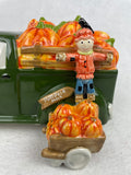 Harvest 2021 Blue Sky Ceramic Green Truck with Scarecrow