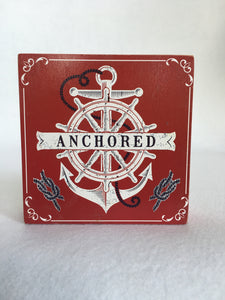 Beach Nautical Anchored Block Sitter