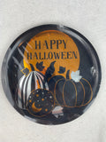 Halloween Pumpkins with Raven Against Full Moon Large Round 2 Piece Serving Platter
