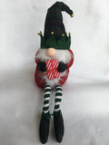 Christmas Plush Holiday Dressed Santa Gnome with Mustache and Beard Holding Present