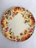 Harvest Autumn Pumpkins, Flowers and Leaves Small Ceramic Plate