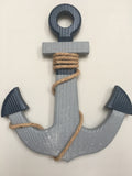 Beach Nautical Grey Anchor with Red or Blue Trim