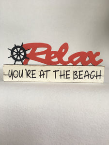 Beach Nautical Relax You're at the Beach Block Sitter