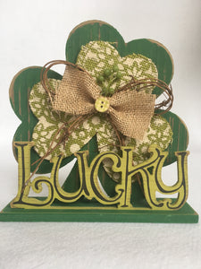 Saint Patrick's Day Lucky Shamrock Block Sitter