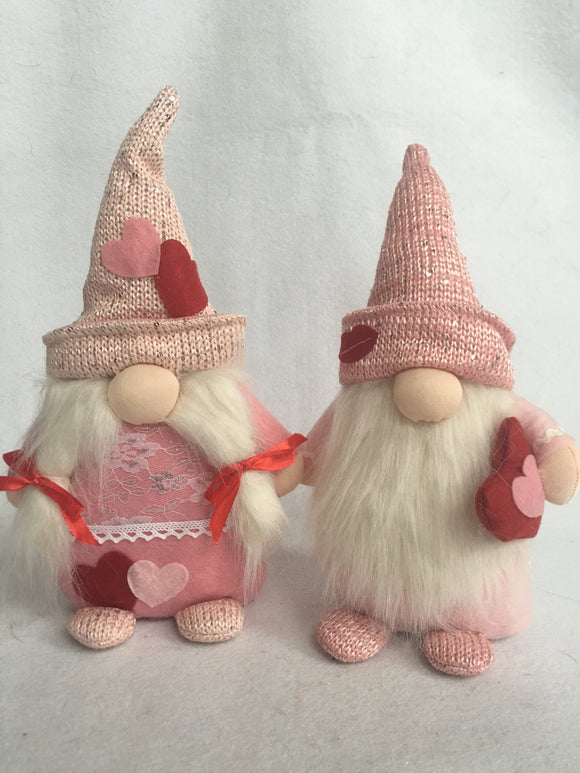 Valentine Girl or Boy Gnome With Glittered Accents