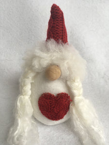 Christmas or Valentine’s Day Small Girl Gnome Ornament