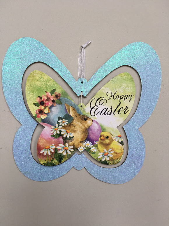 Easter Glittered Butterfly Spinner