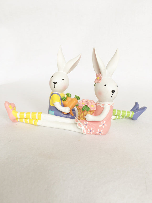 Easter Bunny Sitting With Long Legs