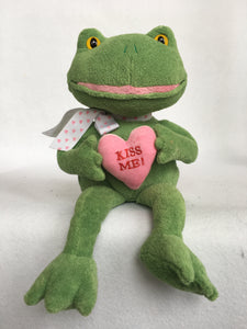 Valentine Animal Adventure 2006 Kiss Me Plush Frog Prince