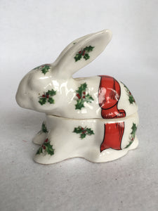 Christmas Mann Fine Bone China Rabbit Trinket Box