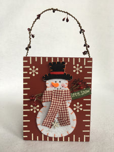 Christmas Snowman Let It Snow Decorative Bucket