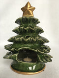 Christmas Ceramic Tree Light Holder with Gold Star