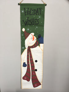 Christmas Holiday Wishes Snowman Wall Hanging