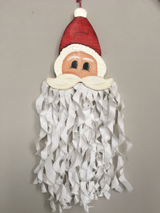 Christmas Hand Crafted Santa With Ruffled Beard Wall Hanging