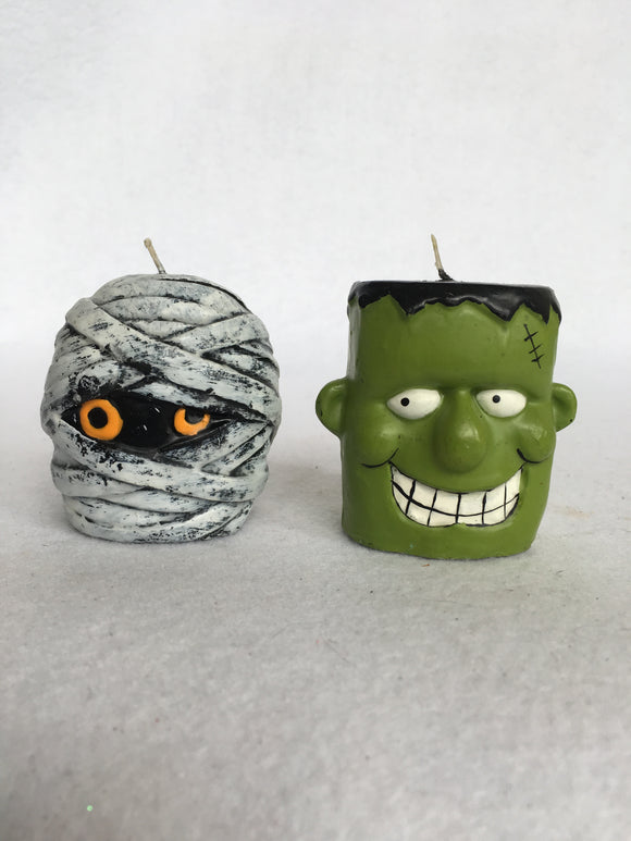 Halloween Frankenstein or Mummy Candle